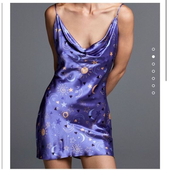 Zara Sun and Moon Satin Mini Dress - Picture 1 of 8